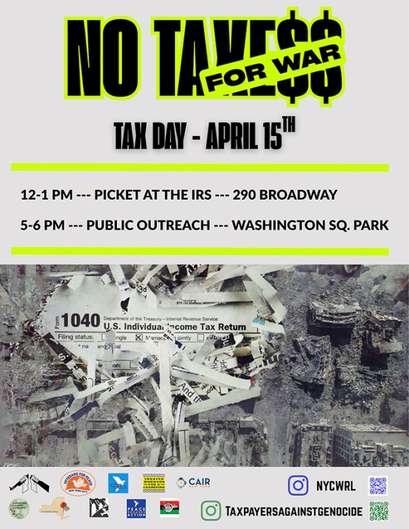 Tax Day NYC 2026 flyer
